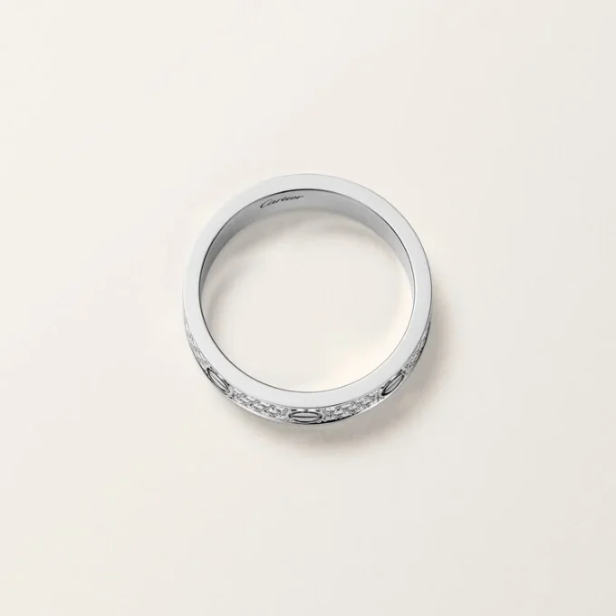 Bague Love, petit modèle, pavée