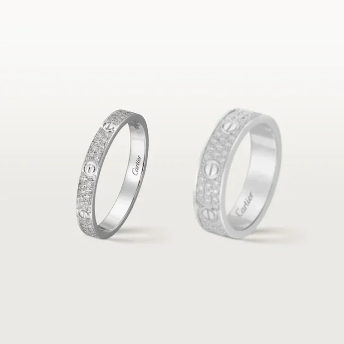 Bague Love, petite taille – Or blanc, diamants – Cartier
