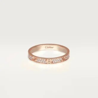 Bague Love, petite taille – Or rose, diamants – Cartier
