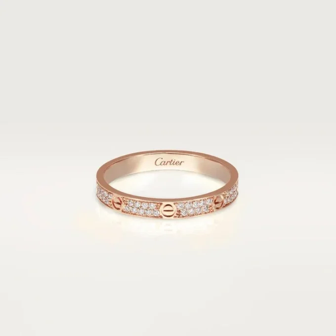 Bague Love, petite taille – Or rose, diamants – Cartier