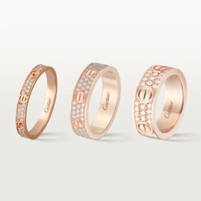 Bague Love, petite taille – Or rose, diamants – Cartier
