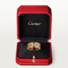 Bague Maillon Panthare, 3 demi-rangées pavées de diamants – Or rose, diamants – Cartier