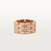 Bague Maillon Panthare, cinq rangées, pavée