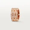 Bague Maillon Panthare, cinq rangées, pavée