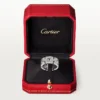 Bague Maillon Panthère, 3 demi-rangées pavées de diamants – Or blanc, diamants – Cartier