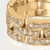 Bague Maillon Panthère, 3 demi-rangées pavées de diamants – Or jaune, diamants – Cartier