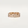 Bague Maillon Panthère, triple rangée, pavée