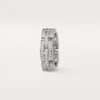 Bague Maillon Panthère, triple rangée, pavée