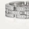 Bague Maillon Panthère, triple rangée, pavée