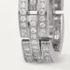 Bague Maillon Panthère, triple rangée, pavée