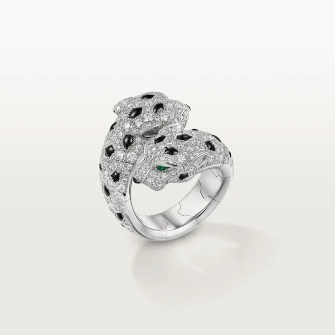 Bague Panthère de Cartier, articulée, pavée