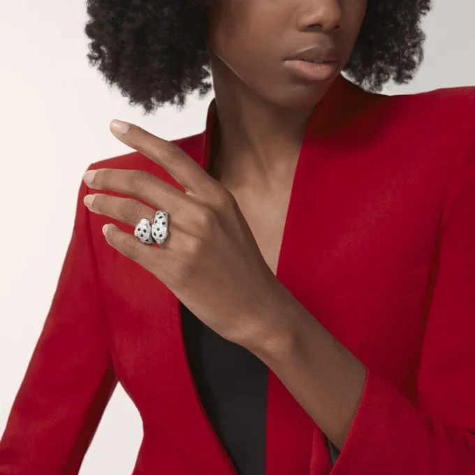 Bague Panthère de Cartier, articulée, pavée