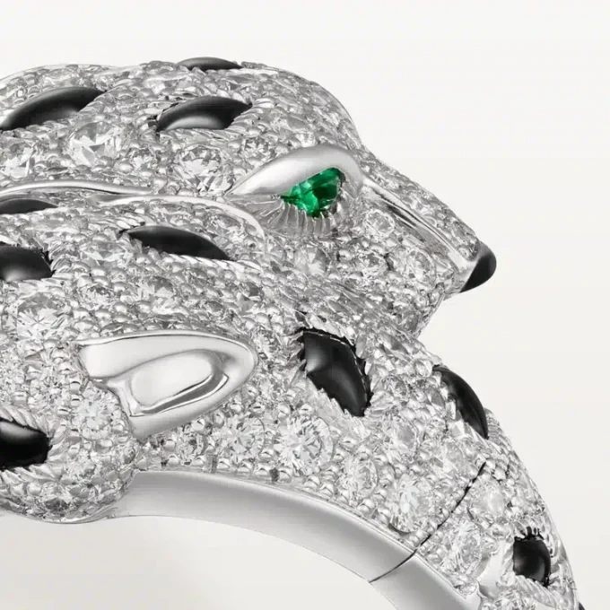 Bague Panthère de Cartier, articulée, pavée