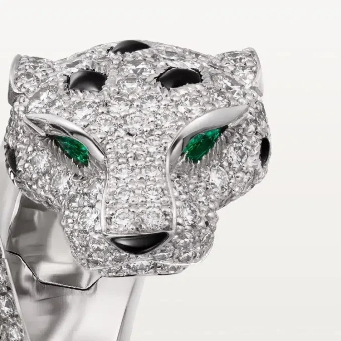 Bague Panthère de Cartier, articulée, pavée