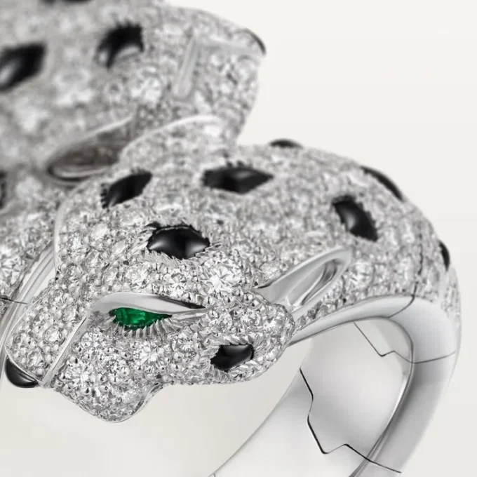 Bague Panthère de Cartier, articulée, pavée