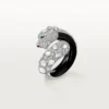 Bague Panthère de Cartier, laque noire, pavée