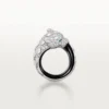 Bague Panthère de Cartier, laque noire, pavée