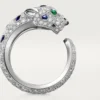Bague Panthère de Cartier, modèle moyen, demi-sertie