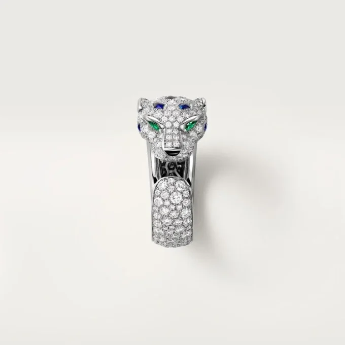 Bague Panthère de Cartier, modèle moyen, demi-sertie