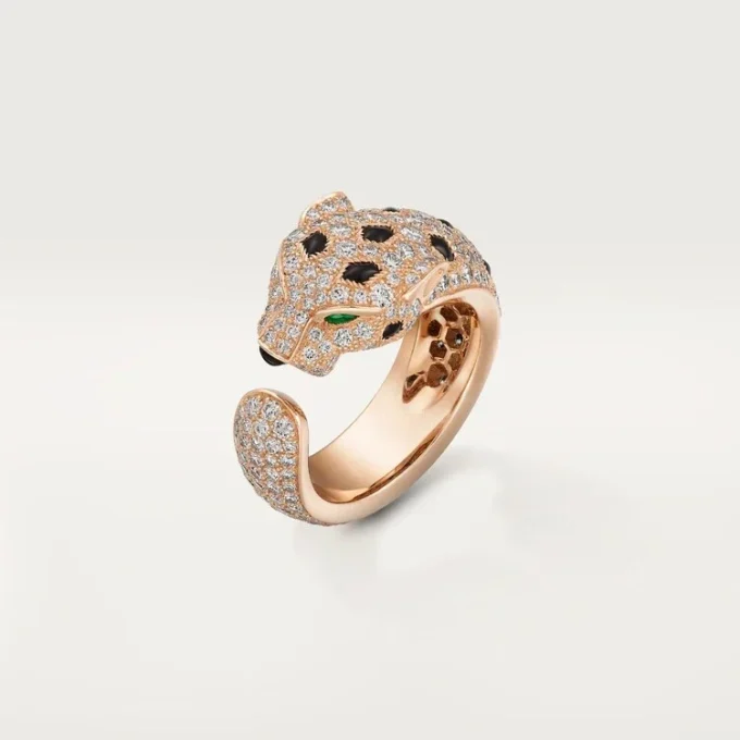 Bague Panthère de Cartier, modèle moyen, pavée
