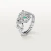 Bague Panthère de Cartier – Or blanc, diamants, émeraudes, onyx – Cartier
