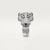 Bague Panthère de Cartier – Or blanc, diamants, émeraudes, onyx – Cartier