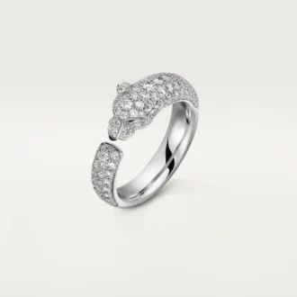 Bague Panthère de Cartier – Or blanc, émeraudes, onyx, diamants – Cartier