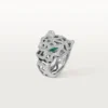Bague Panthère de Cartier – Or blanc, onyx, émeraudes, diamants – Cartier