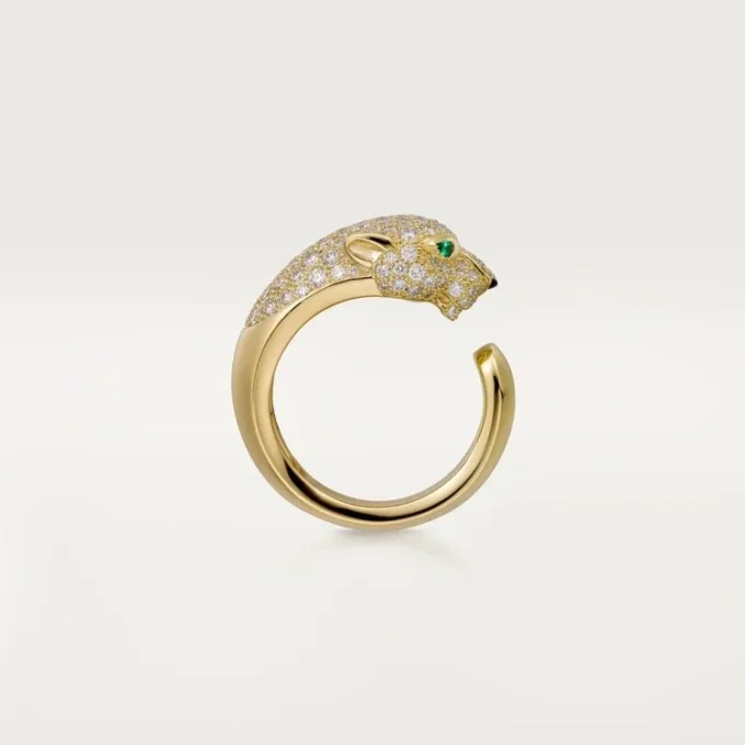 Bague Panthère de Cartier – Or jaune, diamants, émeraudes, onyx – Cartier