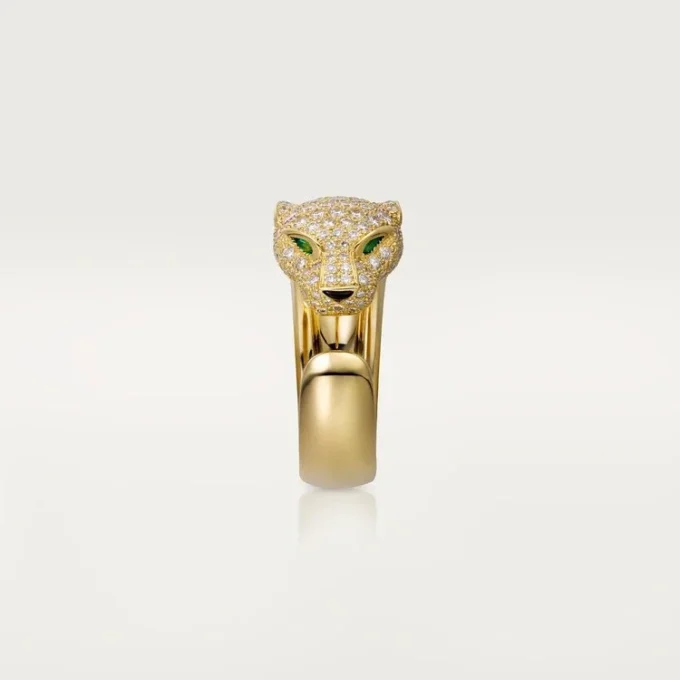 Bague Panthère de Cartier – Or jaune, diamants, émeraudes, onyx – Cartier