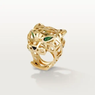 Bague Panthère de Cartier – Or jaune, grenats tsavorites, onyx – Cartier