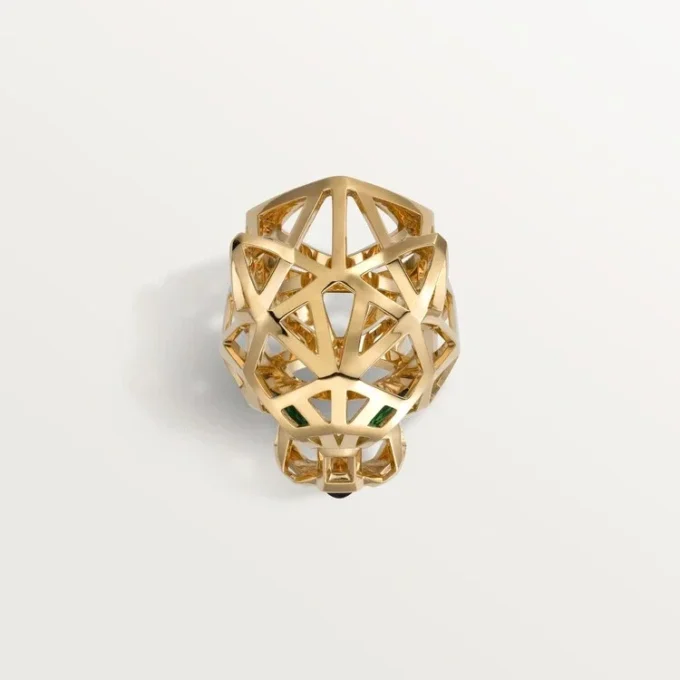 Bague Panthère de Cartier – Or jaune, grenats tsavorites, onyx – Cartier