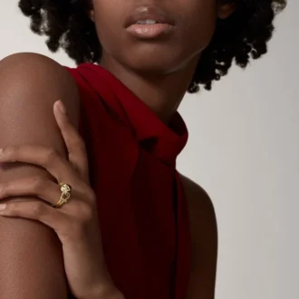 Bague Panthère de Cartier – Or jaune, laque, diamants, grenat tsavorite – Cartier