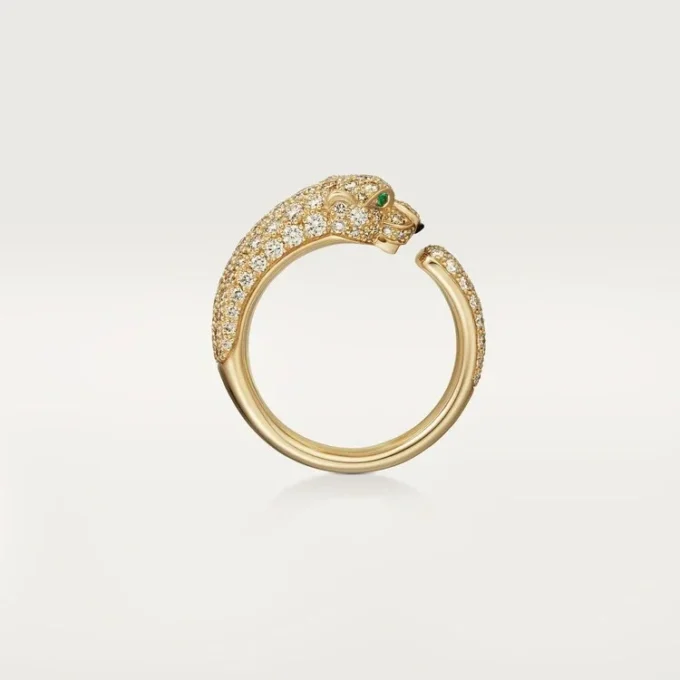 Bague Panthère de Cartier – Or jaune, émeraudes, onyx, diamants – Cartier