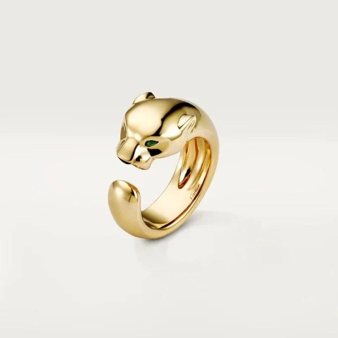 Bague Panthère de Cartier – Or jaune, onyx, grenat tsavorite – Cartier