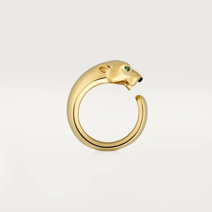 Bague Panthère de Cartier – Or jaune, onyx, grenat tsavorite – Cartier