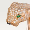 Bague Panthère de Cartier – Or rose, diamants, émeraudes, onyx – Cartier