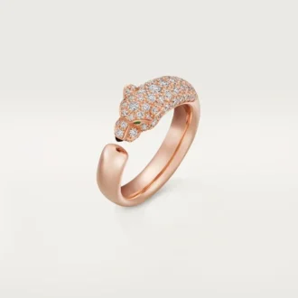 Bague Panthère de Cartier – Or rose, onyx, émeraudes, diamants – Cartier