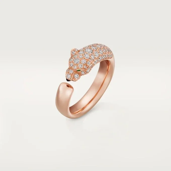 Bague Panthère de Cartier – Or rose, onyx, émeraudes, diamants – Cartier