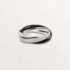 Bague Trinity, céramique, petit modèle, demi-sertie