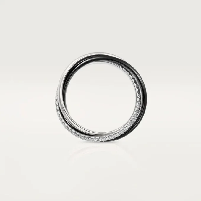 Bague Trinity, céramique, petit modèle, demi-sertie