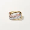 Bague Trinity Cushion, modèle classique, pavée Bague Trinity Cushion, modèle classique, pavée