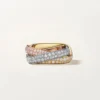 Bague Trinity Cushion, modèle classique, pavée Bague Trinity Cushion, modèle classique, pavée