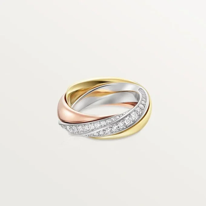 Bague Trinity, demi-sertie