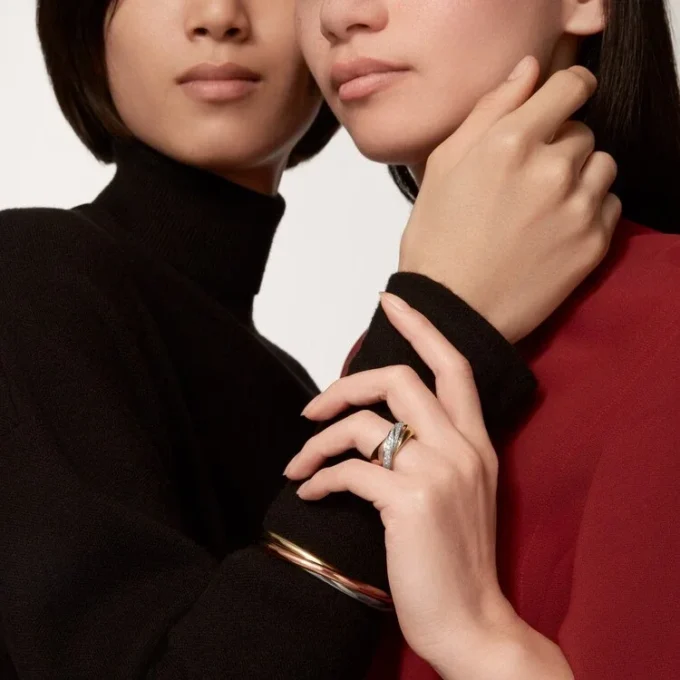 Bague Trinity, demi-sertie