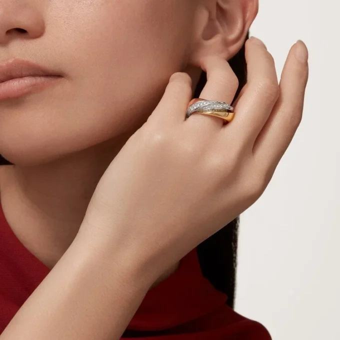 Bague Trinity, demi-sertie