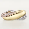 Bague Trinity, demi-sertie