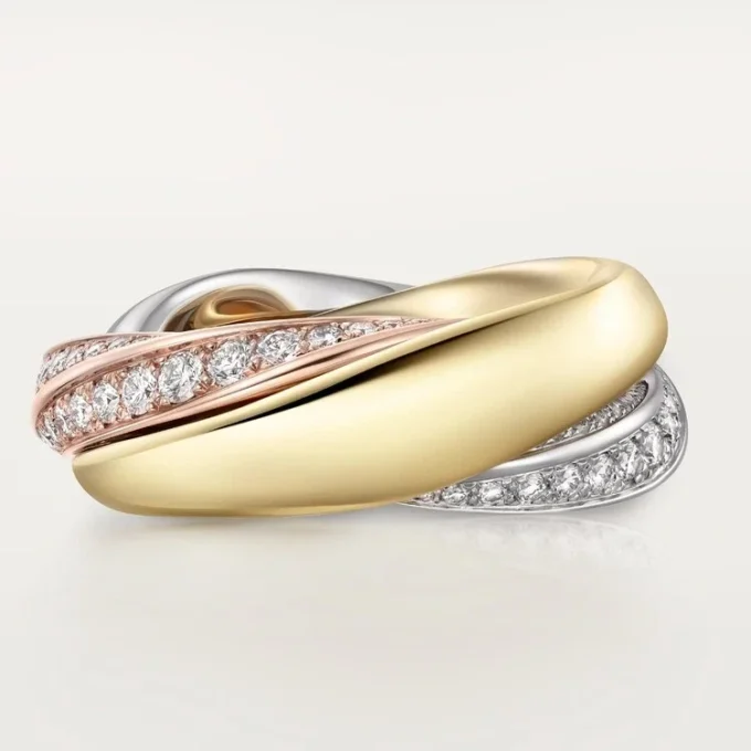 Bague Trinity, demi-sertie