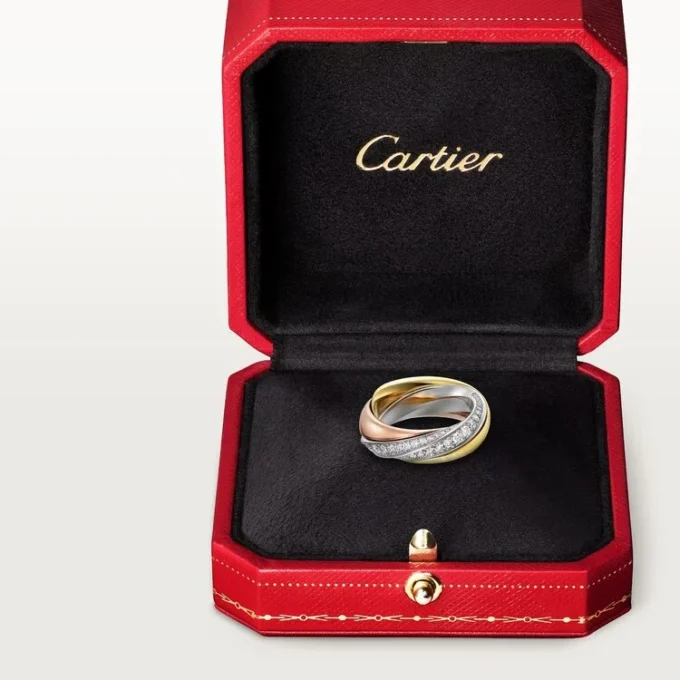 Bague Trinity, demi-sertie