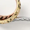 Bague Trinity à deux doigts, laquée, pavée